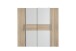 Dreh-/Schwebetürenschrank >KALIXTUS< 8 Böden, 2 Stangen, Sonoma Eiche Dekor/ Weiss - 200x190,5x61,6cm BxHxT