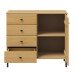 Sideboard >WZ-0801< 4 Schübe, 1 Tür, Kiefer massiv eichefarbig lackiert - 90x80x40 (BxHxT)