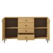 Sideboard >WZ-0801< 4xSchub, 2xTür, Kiefer massiv eichefarbig lackiert - 140x80x40cm B/H/T