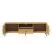 Lowboard >WZ-0801< 2 Türen, 1 Schub, Kiefer massiv eichefarbig lack - 158x47x40cm (B/H/T)