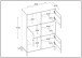 Standregal >WZ-0801< 3 Türen, 3 Fächer, Kiefer massiv eichefarbig lack - 95x141x40 (BxHxT)