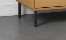 Kommode >WZ-0801< 1 Tür, 3 Fächer, Kiefer massiv eichefarbig lackiert - 52x90x32 (BxHxT)