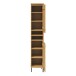 Hochschrank >WZ-0801< 2 Türen, 2 Fächer, Kiefer massiv eichefarbig lack - 35x190x32 (BxHxT)