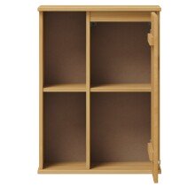 Hängeschrank >WZ-0801< 1 Tür, 2 Fächer, Kiefer massiv eichefarbig lackiert - 52x70x21cm B/H/T