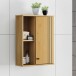 Hängeschrank >WZ-0801< 1 Tür, 2 Fächer, Kiefer massiv eichefarbig lackiert - 52x70x21cm B/H/T