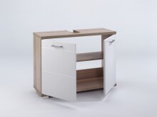 Waschbeckenunterschrank >NEBRASKA< in Eiche-Optik/Weiß 80 x 59 x 31,5 cm (BxHxT)