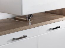Waschbeckenunterschrank >NEBRASKA< in Eiche-Optik/Weiß 80 x 59 x 31,5 cm (BxHxT)
