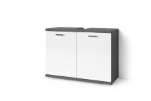 Waschbeckenunterschrank >NEBRASKA< in Anthrazit/Weiß 80 x 59 x 31,5 cm (BxHxT)