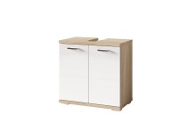Waschbeckenunterschrank >NEBRASKA< in Eiche-Optik/Weiß 60 x 59 x 31,5 cm (BxHxT)