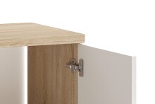 Waschbeckenunterschrank >NEBRASKA< in Eiche-Optik/Weiß 60 x 59 x 31,5 cm (BxHxT)
