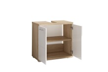 Waschbeckenunterschrank >NEBRASKA< in Eiche-Optik/Weiß 60 x 59 x 31,5 cm (BxHxT)
