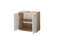 Waschbeckenunterschrank >NEBRASKA< in Eiche-Optik/Weiß 60 x 59 x 31,5 cm (BxHxT)