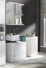 Waschbeckenunterschrank >NEBRASKA< in Weiß 60...