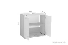 Waschbeckenunterschrank >NEBRASKA< in Anthrazit/Weiß 60 x 59 x 31,5 cm (BxHxT)