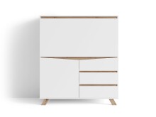 Sekretär >VALENTIN< in weiss / Eiche-Optik 120 x 127 x 38 cm (BxHxT)