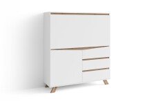 Sekretär >VALENTIN< in weiss / Eiche-Optik 120 x 127 x 38 cm (BxHxT)