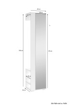 Hochschrank >BEN< in Eiche-Optik mit Spiegel 40 x 184 x 35 cm (BxHxT)
