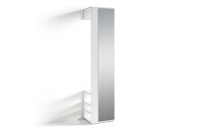 Hochschrank >BEN< in Weiß mit Spiegel 40 x 184 x 35 cm (BxHxT)