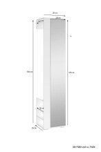 Hochschrank >BEN< in Old-Wood-Optik mit Spiegel 40 x 184 x 35 cm (BxHxT)