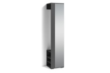 Hochschrank >BEN< in Anthrazit mit Spiegel 40 x 184 x 35 cm (BxHxT)