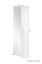 Hochschrank >JAKOB< in Weiß 49 x 196 x 30 cm (BxHxT)