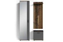Hochschrank >JAKOB< in Anthrazit/Old-Wood-Optik 49...