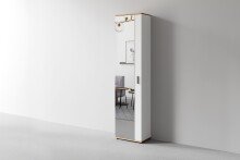 Hochschrank >JAKOB< in Weiß/Eiche-Optik 49 x 196 x 30 cm (BxHxT)