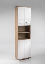 Doppelhochschrank >NEBRASKA< in Eiche-Optik/Weiß 50 x 192 x 31,5 cm (BxHxT)