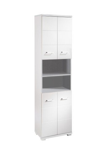 Doppelhochschrank >NEBRASKA< in Weiß 50 x 192 x 31,5 cm (BxHxT)
