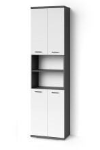 Doppelhochschrank >NEBRASKA< in Anthrazit/Weiß 50 x 192 x 31,5 cm (BxHxT)