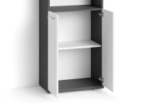 Doppelhochschrank >NEBRASKA< in Anthrazit/Weiß 50 x 192 x 31,5 cm (BxHxT)