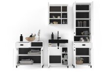 Hochschrank >WELLNESS< in Weiß 54 x 193 x 31 cm (BxHxT)