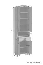 Hochschrank >WELLNESS< in Weiß 54 x 193 x 31 cm (BxHxT)