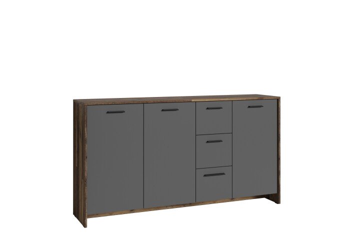 Sideboard >BEN< in Old-Wood-Optik/Anthrazit 153 x 83 x 35 cm (BxHxT)