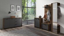 Sideboard >BEN< in Old-Wood-Optik/Anthrazit 153 x 83 x 35 cm (BxHxT)