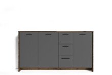 Sideboard >BEN< in Old-Wood-Optik/Anthrazit 153 x 83 x 35 cm (BxHxT)