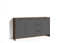 Sideboard >BEN< in Old-Wood-Optik/Anthrazit 153 x 83 x 35 cm (BxHxT)