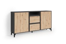 Sideboard >BLACKWOOD< in Eiche-Optik/Anthrazit 180 x 92 x 38 cm (BxHxT)