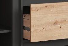Sideboard >BLACKWOOD< in Eiche-Optik/Anthrazit 180 x 92 x 38 cm (BxHxT)
