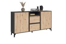 Sideboard >BLACKWOOD< in Eiche-Optik/Anthrazit 180 x 92 x 38 cm (BxHxT)