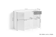 Kommode >JAKOB< in Anthrazit/Old-Wood-Optik 110 x 83,5 x 35,5 cm (BxHxT)