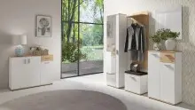 Kommode >JAKOB< in Weiß/Eiche-Optik 110 x...