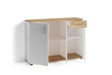 Kommode >JAKOB< in Weiß/Eiche-Optik 110 x 83,5 x 35,5 cm (BxHxT)