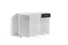 Kommode >JAKOB< in Weiß/Schwarz 110 x 83,5 x 35,5 cm (BxHxT)