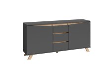 Sideboard >VALENTIN< in Anthrazit/Eiche-Optik 160 x...