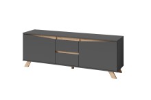 TV-Board >VALENTIN< in Anthrazit/Eiche-Optik 160 x 55 x 38 cm (BxHxT)