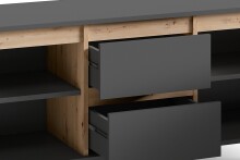 TV-Board >VALENTIN< in Anthrazit/Eiche-Optik 160 x 55 x 38 cm (BxHxT)