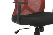 Chefsessel >BONE< in Schwarz/Ziegelrot 61,5 x 91-98,5 x 51,5 cm (BxHxT)