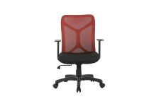 Chefsessel >BONE< in Schwarz/Ziegelrot 61,5 x...