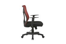 Chefsessel >BONE< in Schwarz/Ziegelrot 61,5 x 91-98,5 x 51,5 cm (BxHxT)